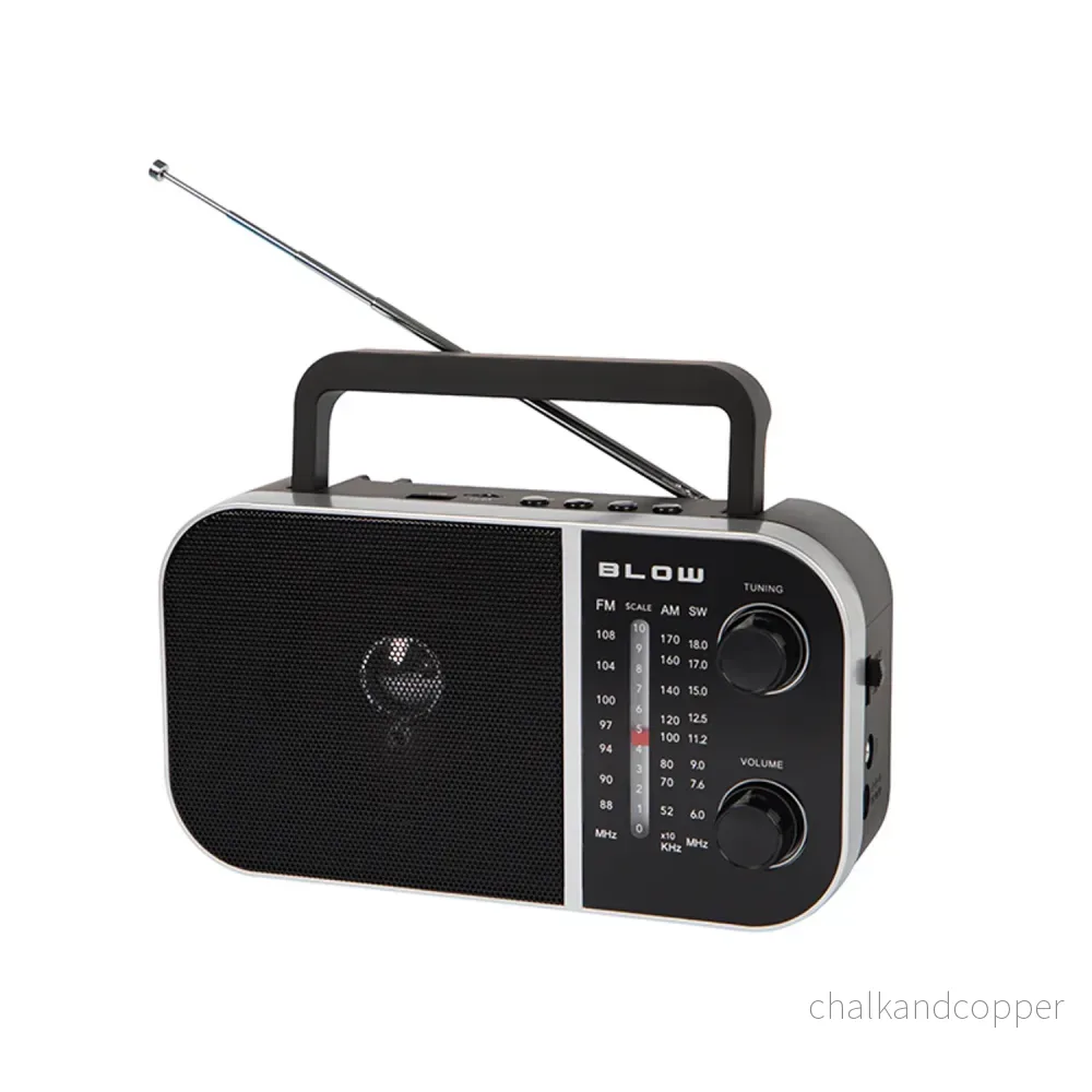 Bärbar analog radio AM/FM RA6 batteri- och nätdriven Blow