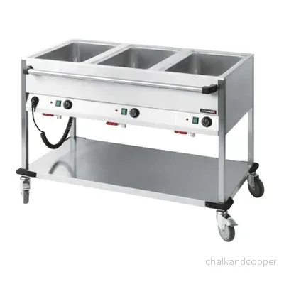 Bain-Marie – Vagn med hjul – 3 X GN 1/1