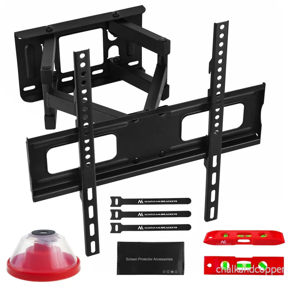 Maclean TV-fäste, max VESA 400x400, 32-75", 50kg, horisontell och vertikal vinkeljustering, profil 80-380mm, svart, MC-788