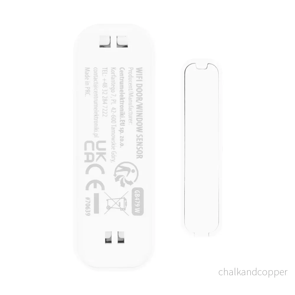 Trådlös kontaktor/öppningssensor med WiFi från GreenBlue, Android/iOS, för dörrar/fönster, 3,0 V DC, LR03x2, GB479 W + 2 st R-03 LR03 AAA-alkaliska batterier från Varta Industrial 4003 - Bild 3