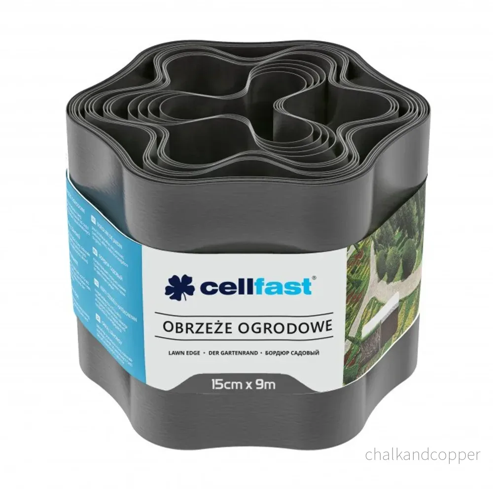 Cellfast Gräsmatteseparator, 15cm x 9cm, Grafit Färg