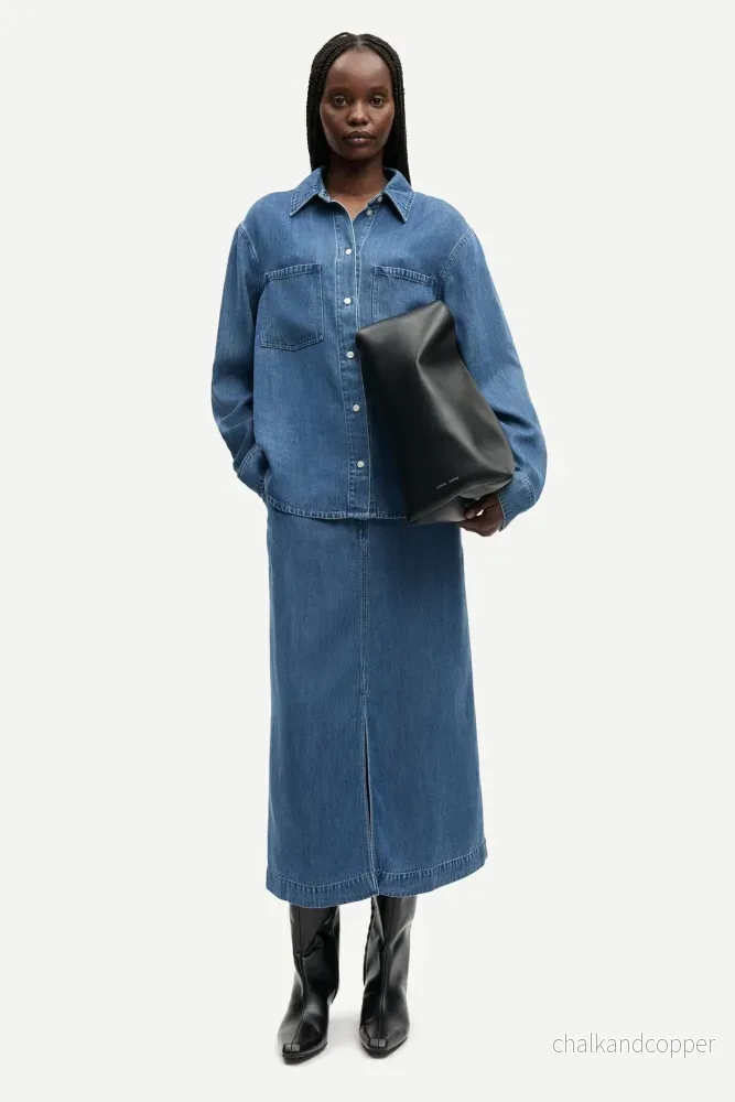Satove Skirt 15645 Medium Denim Blue Samsoe Samsoe