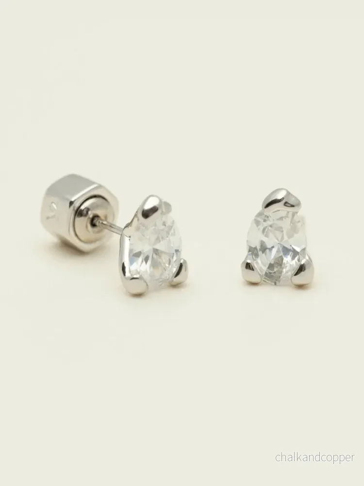 Embla Stud Earrings Crystal Silver Ylva Li Embla Stud Earrings Crystal Silver Ylva Li