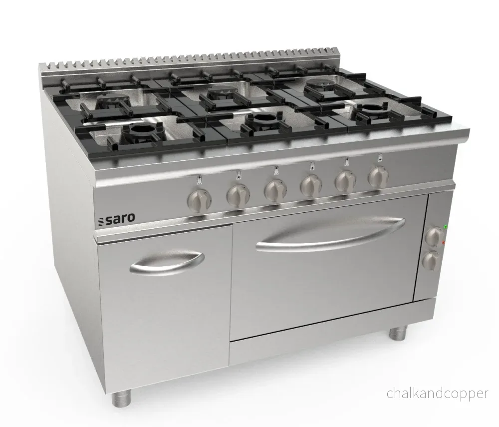 SARO Gasspis + elektrisk ugn 6 brännare LQ modell LQ / CUG6NE