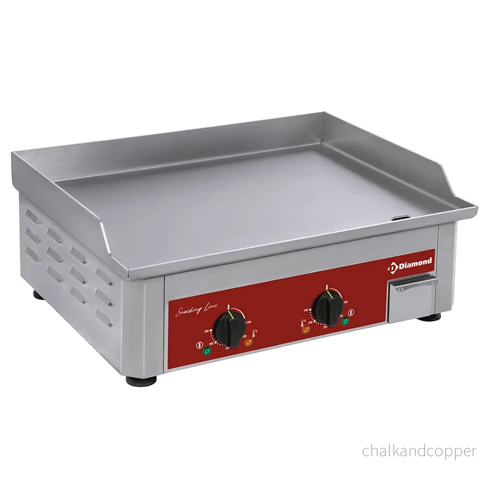 Elektrisk grillplatta, dubbel, rostfri yta Elektrisk grillplatta, dubbel, rostfri yta