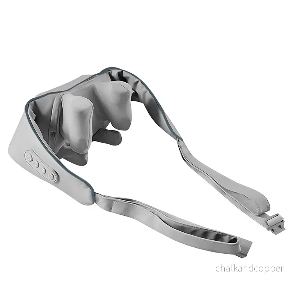 Massageredskap för axlar och nacke. Shiatsu, 5D-imiterade händer, 6 massagehuvuden, 3 lägen, 3 hastigheter, sladdlös, USB-C-laddningsport NACK- & SKULDERMASSAGER