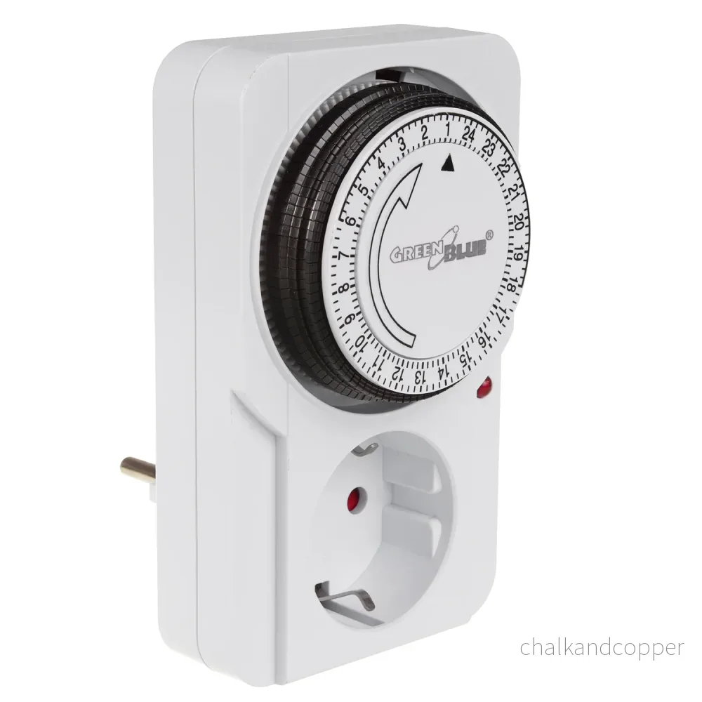 GreenBlue mekanisk timer, 48 program, max. belastning 16A, IP20, GB360 F