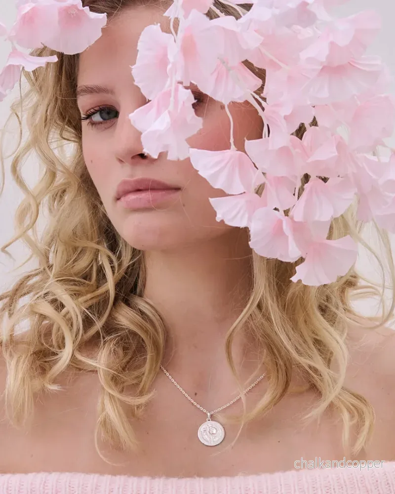 Månadsblomma September - Silverhalsband - Bild 3
