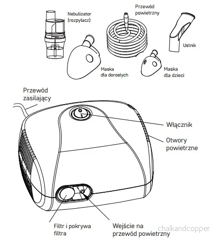 Diagnostic Nano 2-mask, inhalator med kompressor och kolv - Bild 3