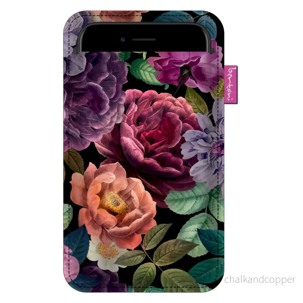 Bertoni smartphonefodral, i ekologisk filt, 105x195 mm, Enigma-mönster, EE0025