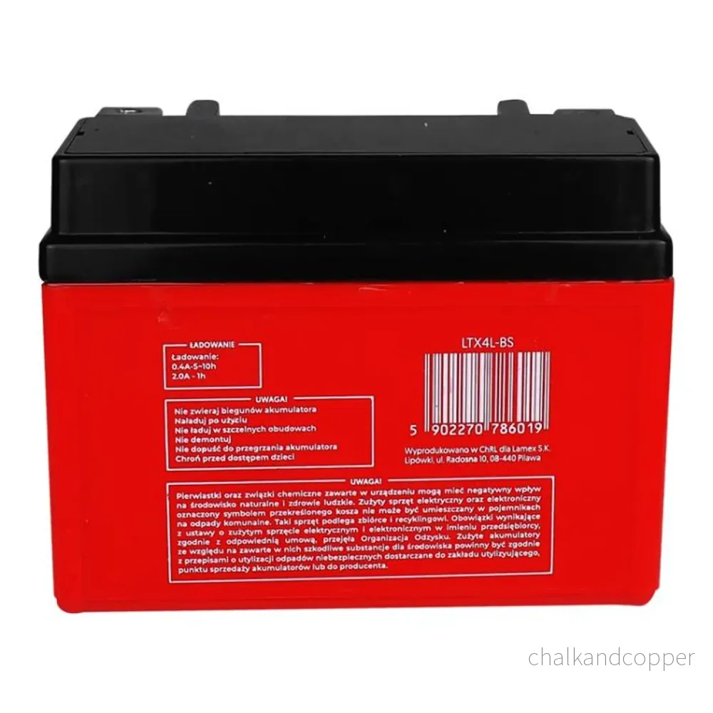 Lamex gelbatteri, motorcykel, 12V, 4Ah, LTX4L-BS - Bild 2
