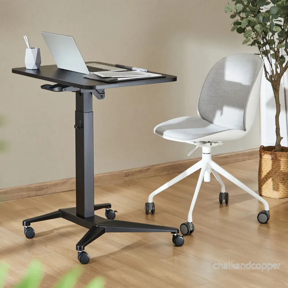 Maclean mobilt laptopbord, svart, pneumatisk höjdjustering, 80x52cm, max 8kg, 109cm h, MC-453B - Bild 2