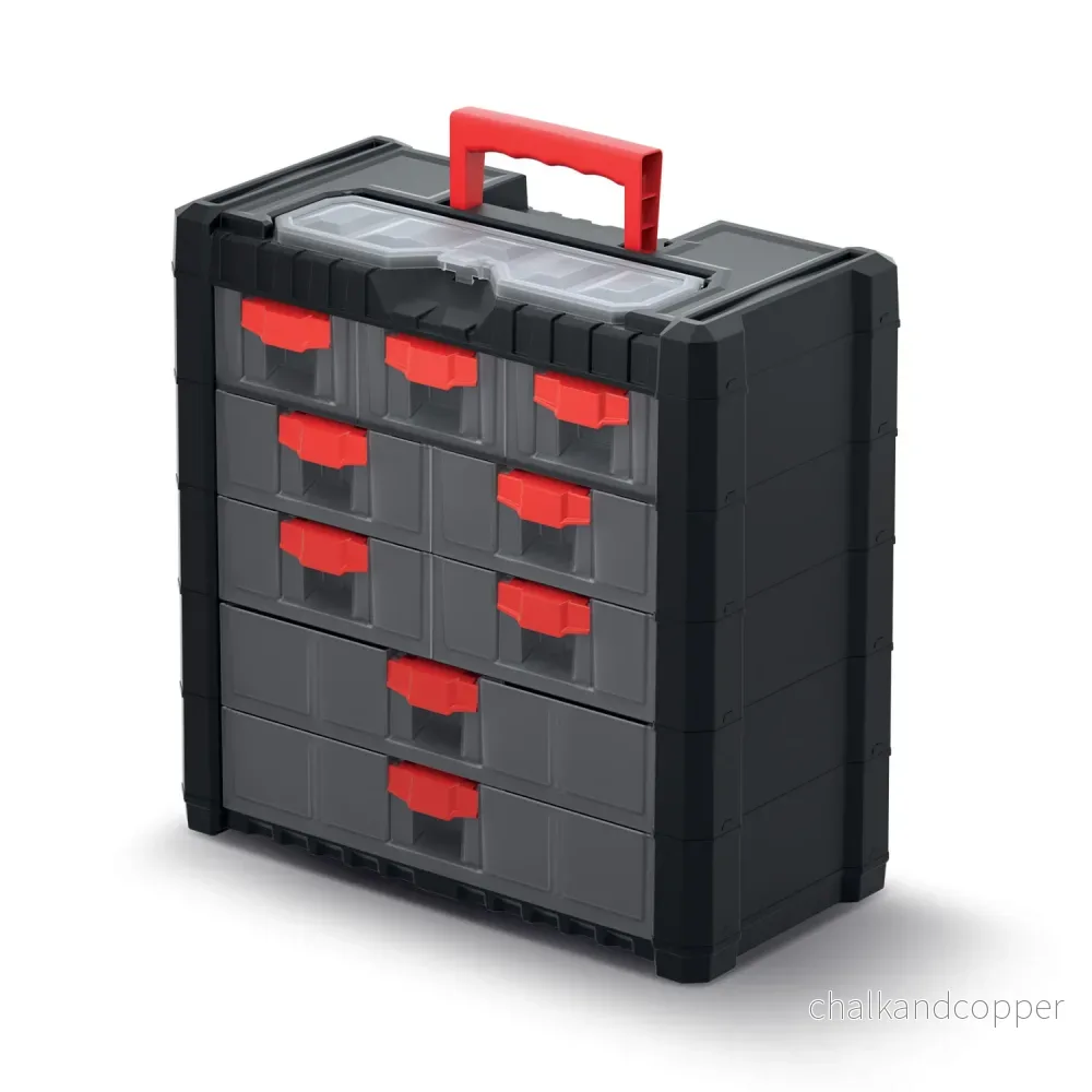 Kistenberg KMC301 Verkstadsverktygsarrangör Multicase Cargo 501 9 Lådor Bärhandtag Lock Organizer Portable