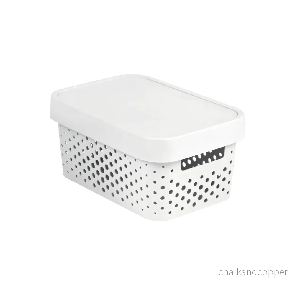 Curverbehållare med lock 4.5L Infinity White Openwork