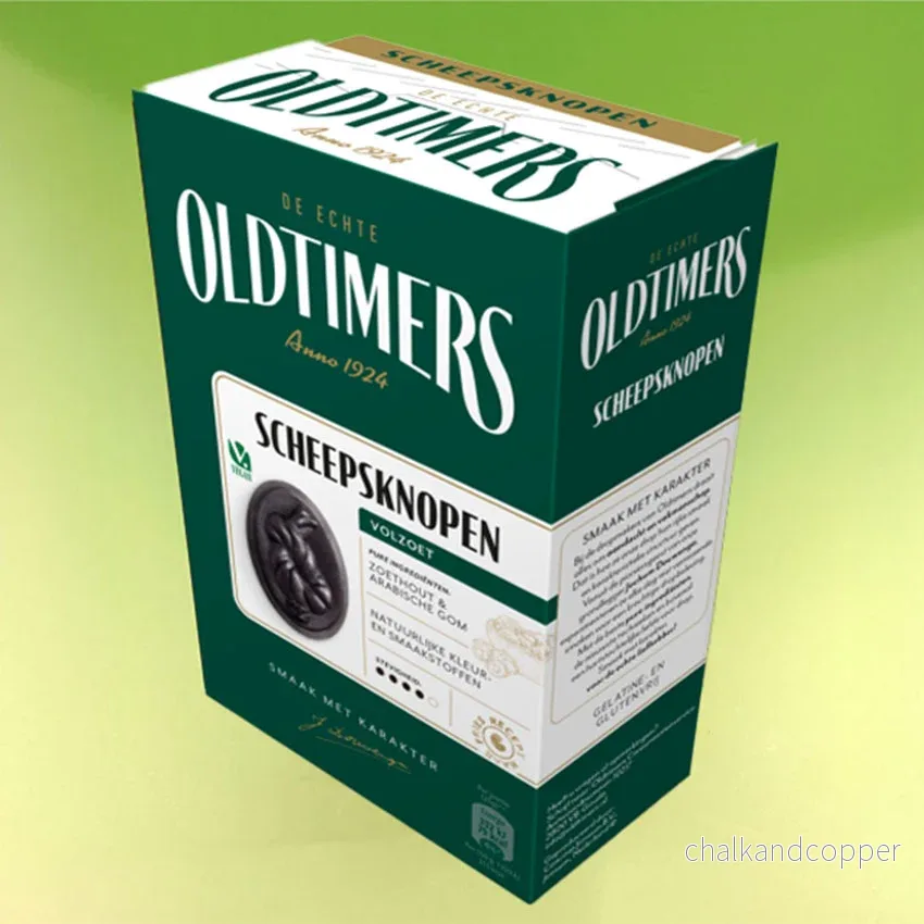 Oldtimers Scheepsknopen Volzoet 185 g – Holländsk lakrits (vegansk & glutenfri)