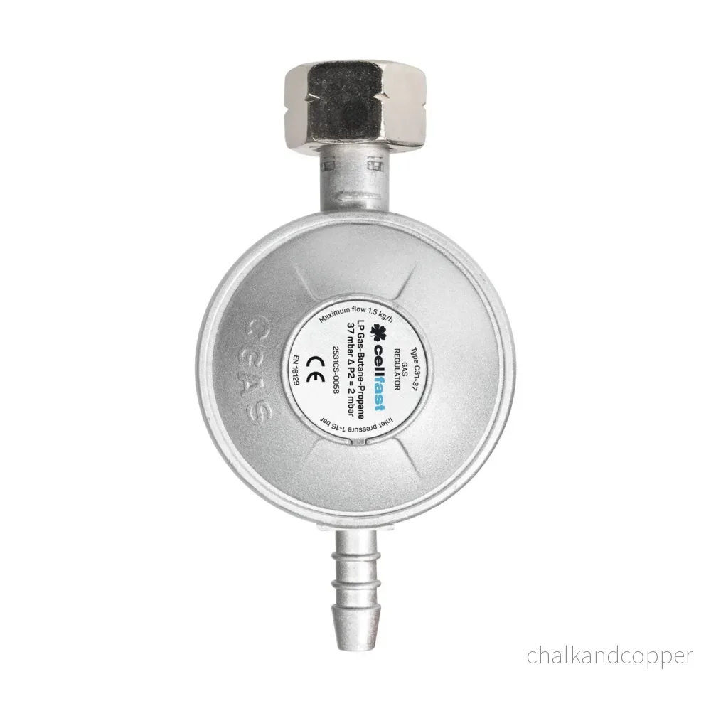 Propan-butangas tryckreducerare, gastrycksregulator, inloppstryck 0,3-16 bar, utloppstryck 37 mbar