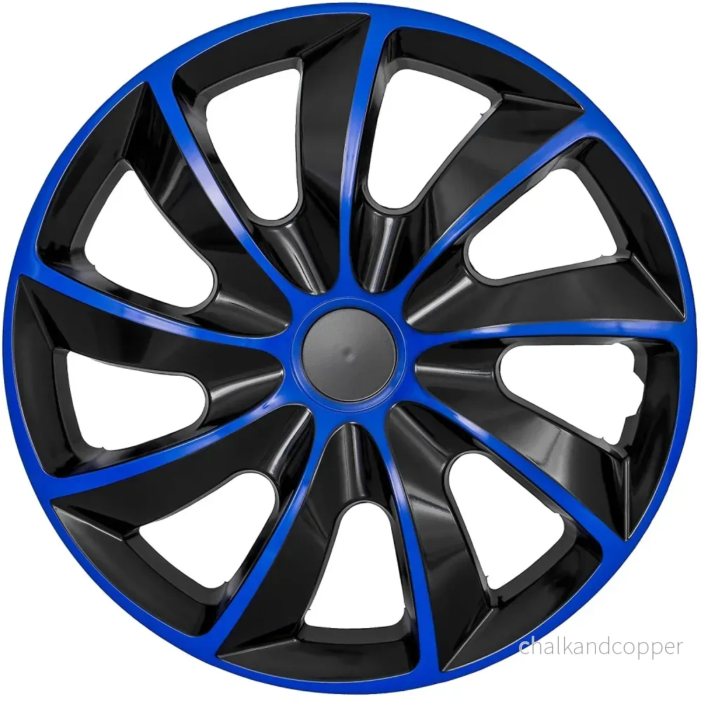 NRM QUAD BICOLOR BLUE BLACK navkapslar 16" - 4 stycken