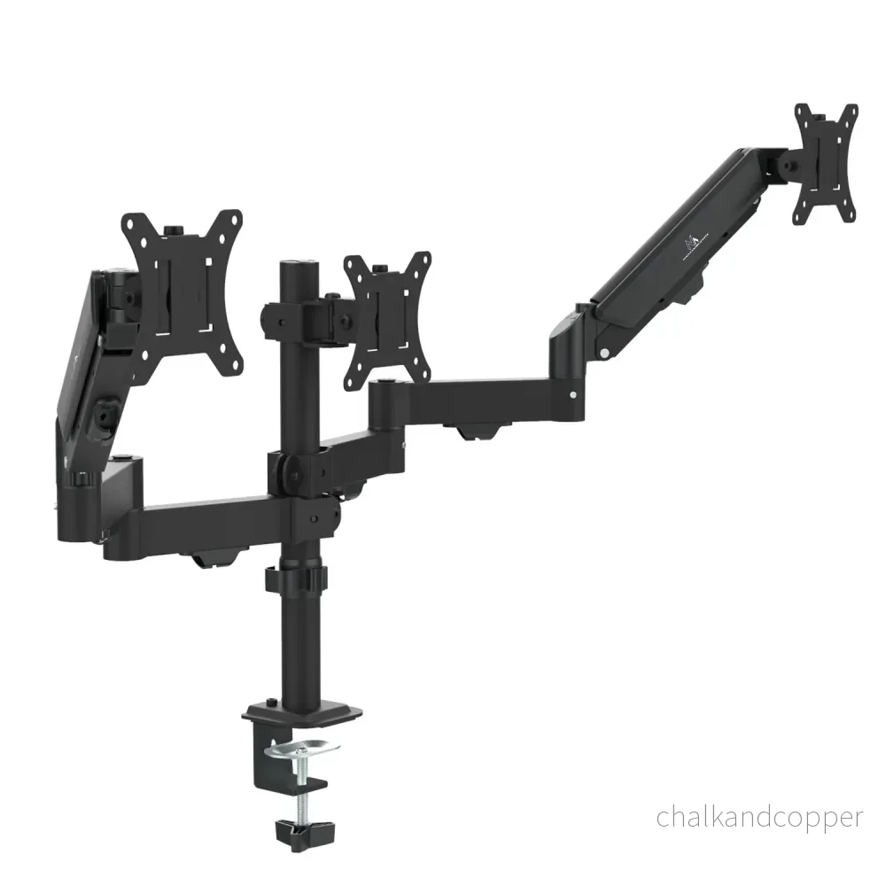 Fäste för 3 Maclean-skärmar, gasfjäder, 17"-27", 2-8 kg, svart, MC-137 - Bild 2