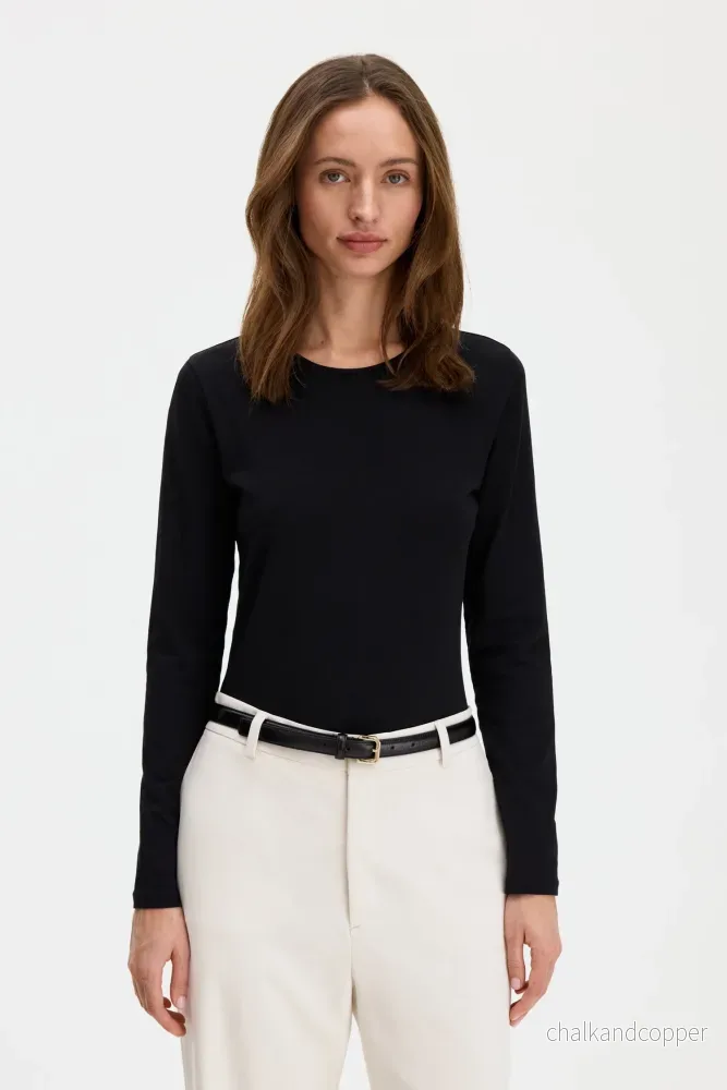Cotton Stretch Long Sleeve Black Filippa K