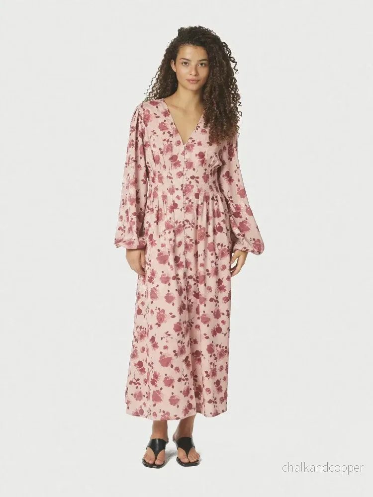 Jellie Print Dress Dusty Rose Neo Noir