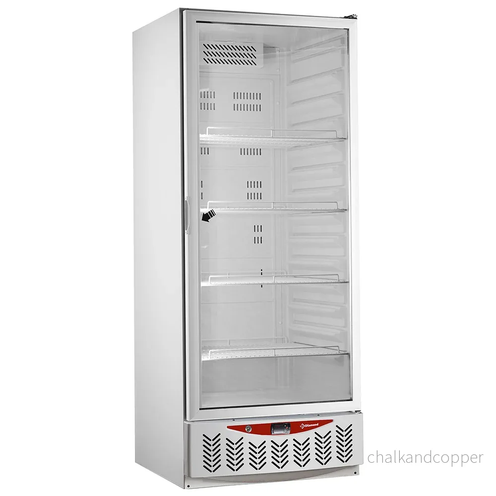 Ventilerad kyl, glasdörr, 525 liter, GN2/1+600×400, vit