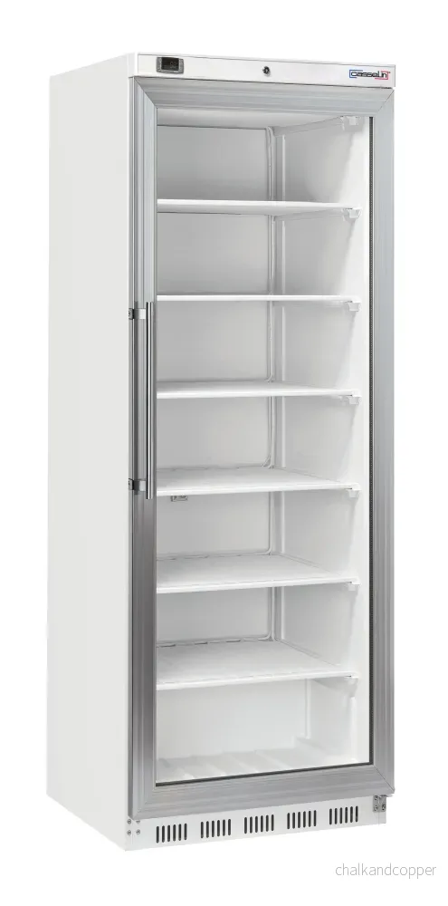 Stående glasdörr frys 400 L Vit Stående glasdörr frys 400 L Vit