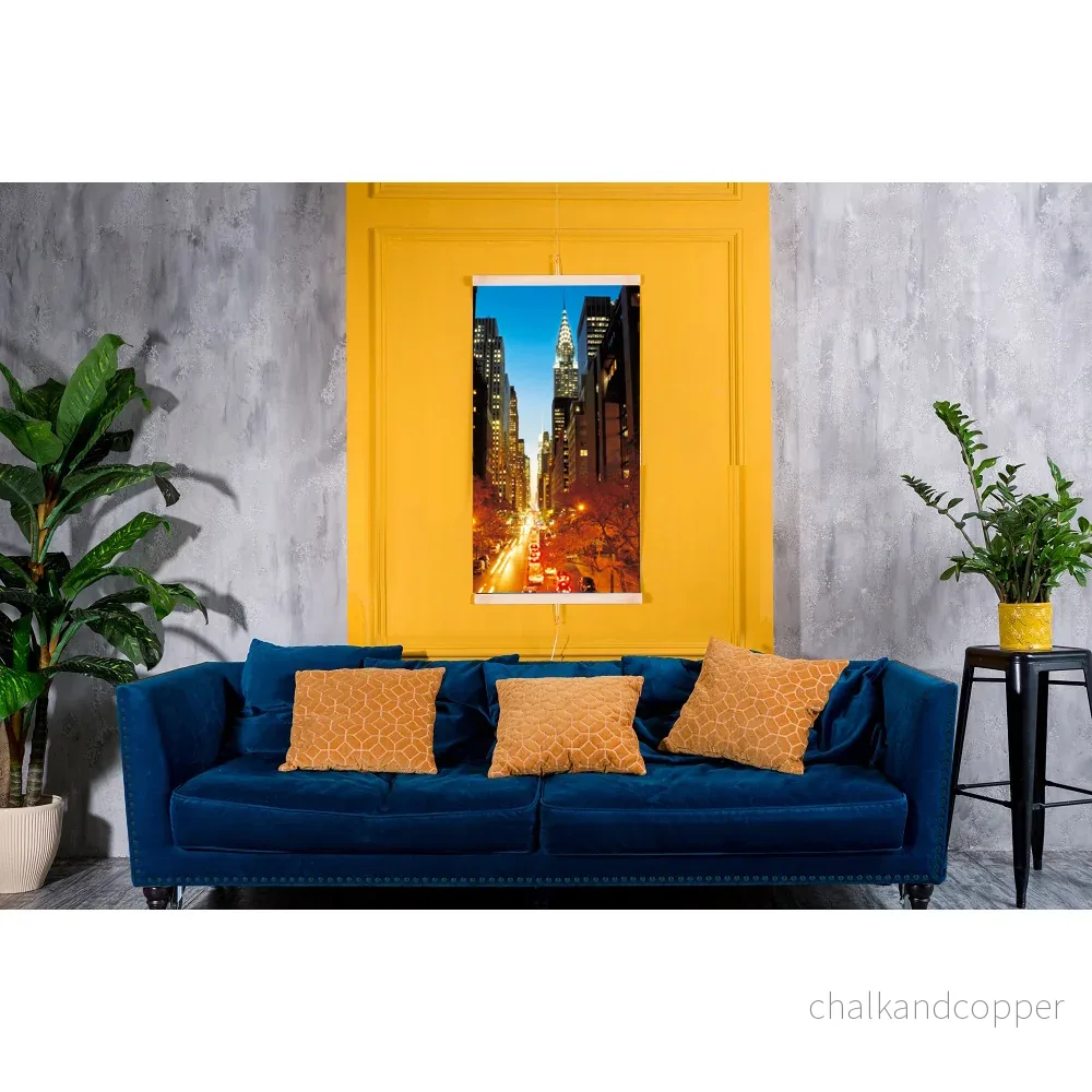Infraröd värmare - flexibel värmepanel 430W TRIO mönster 2 Manhattan, mått 100x57cm med regulator - Bild 3