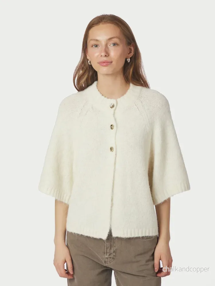 Benuta Fluffy Knit Cardigan Off White Neo Noir Benuta Fluffy Knit Cardigan Off White Neo Noir