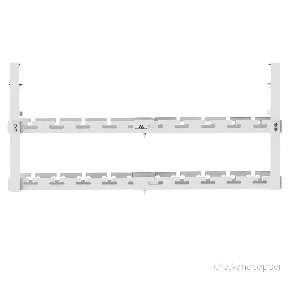 Maclean kabelhanterare under skrivbord, max. belastning 5 kg, max. 728 mm, 2 nivåer, vit, MC-102 W - Bild 2