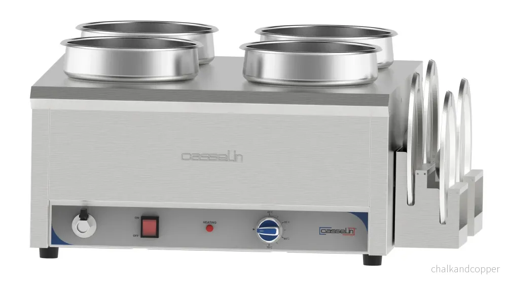 Bain-marie vatten uppvärmt för sås 4 x 7,5 L