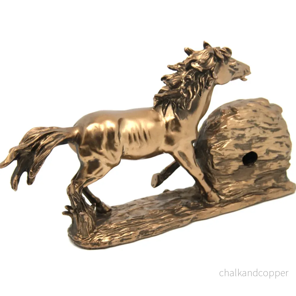 Galopperande hästfigur, klocka, brun bordsdekoration, drottning Isabel - Bild 3
