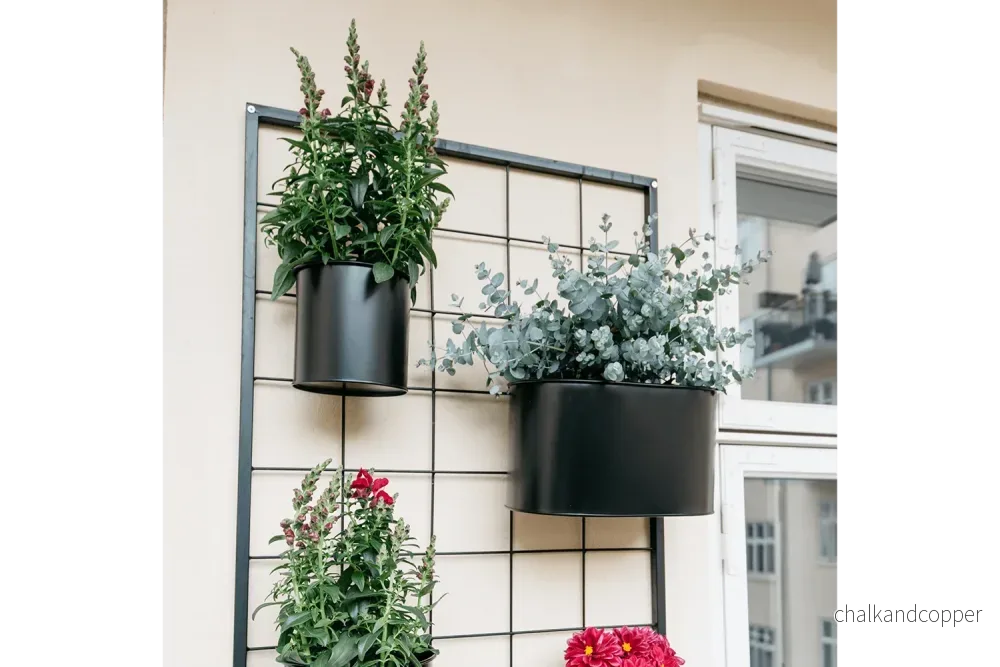 Rut planteringslåda till galler, svart - Bild 2