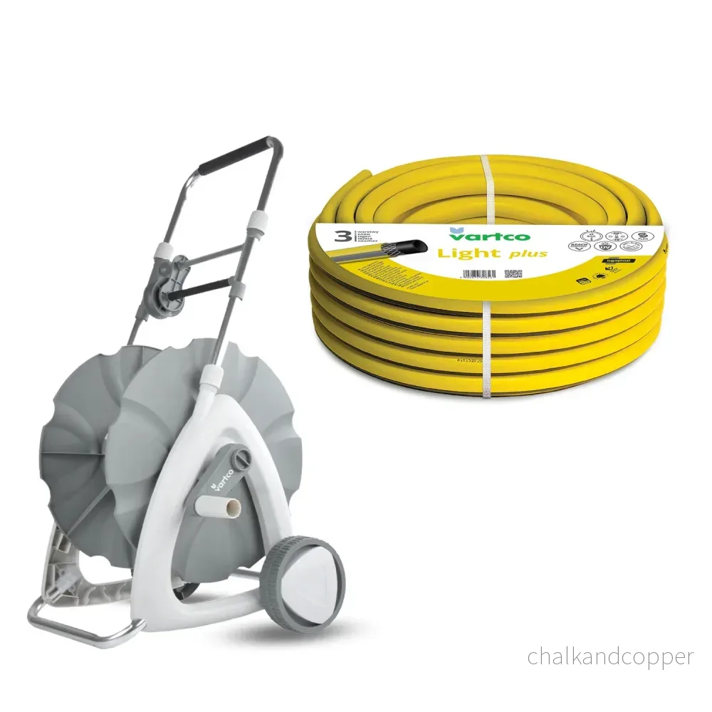 Trädgårdsslangvagn + trädgårdsslang Vartco Light Plus 1/2" 30 m Agaplast