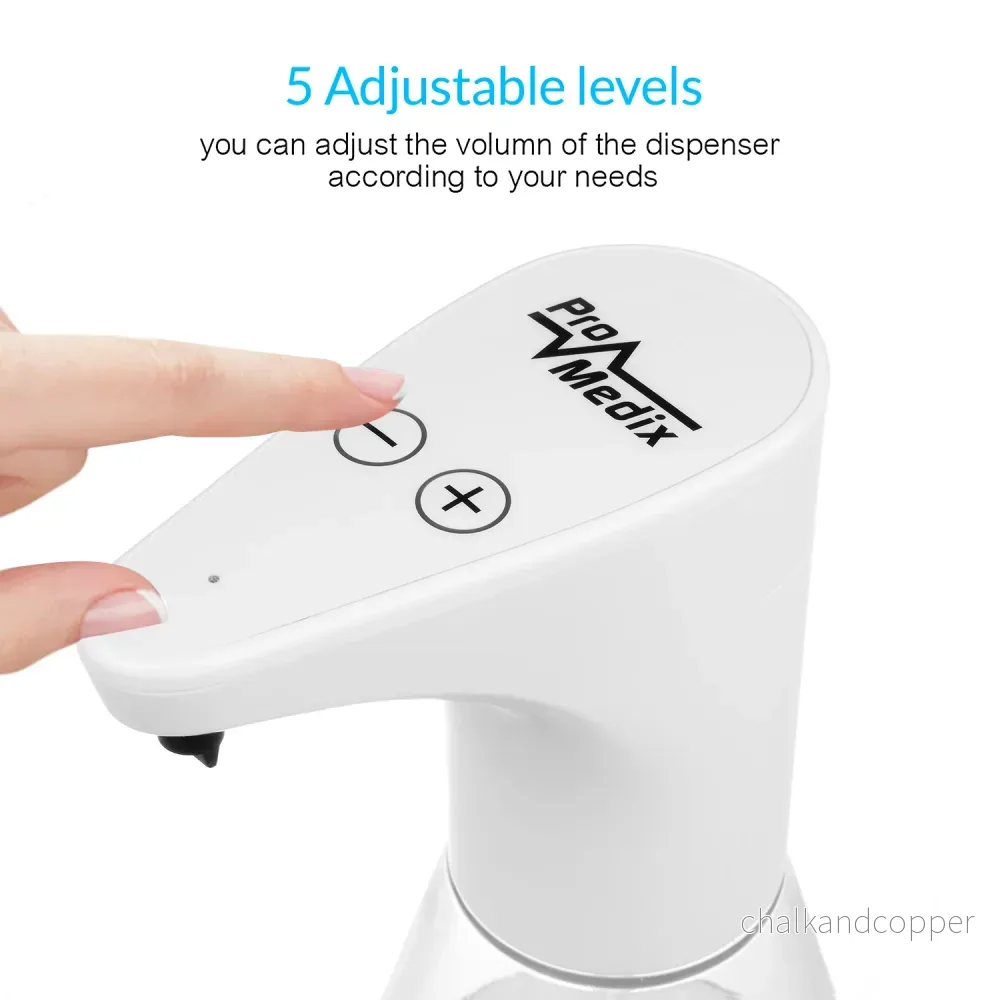 Automatisk dispenser för behållare för flytande tvålar, desinfektionsmedel och geler Promedix PR-530 480ml för 4 AA-batterier - Bild 3
