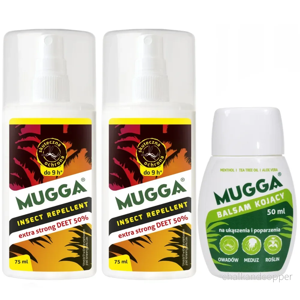 Mugga set 2x Mugga Spray 50% 75ml + Mugga lugnande lotion 50ml