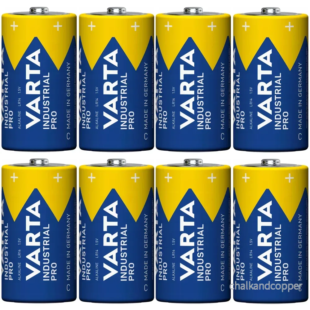 8x batteri R-14 LR14 C 1,5V alkalisk Varta Industrial Pro