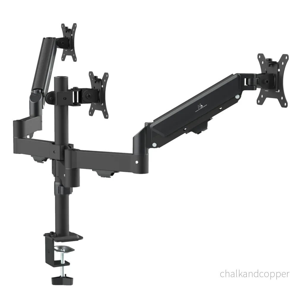 Fäste för 3 Maclean-skärmar, gasfjäder, 17"-27", 2-8 kg, svart, MC-137 - Bild 3