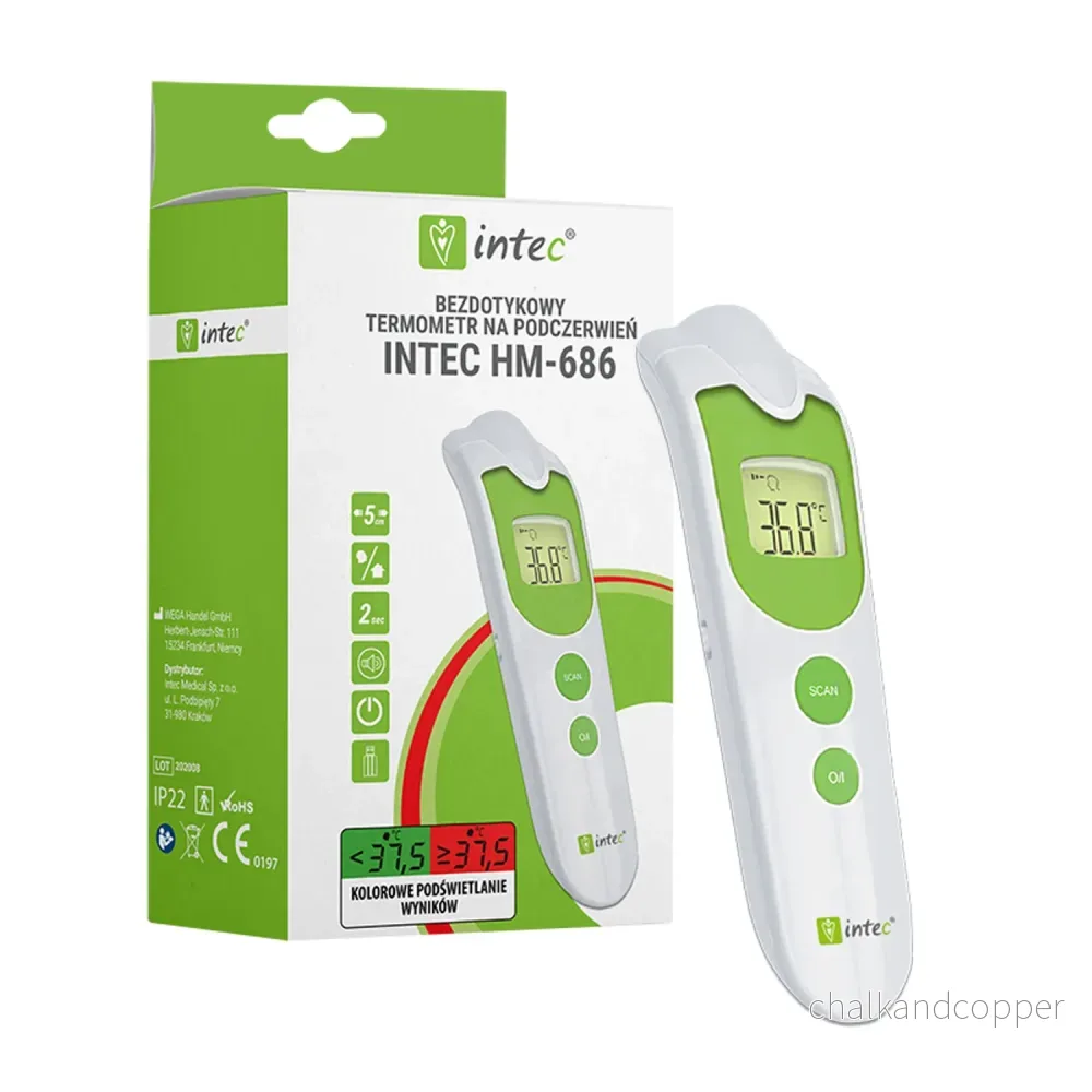 Intec HM-686 2 i 1 Klinisk Termometer Och Yttermometer Beröringsfri Infraröd Termometer Med LCD-Display Automatisk Avstängning Panntermometer Digital - Bild 2