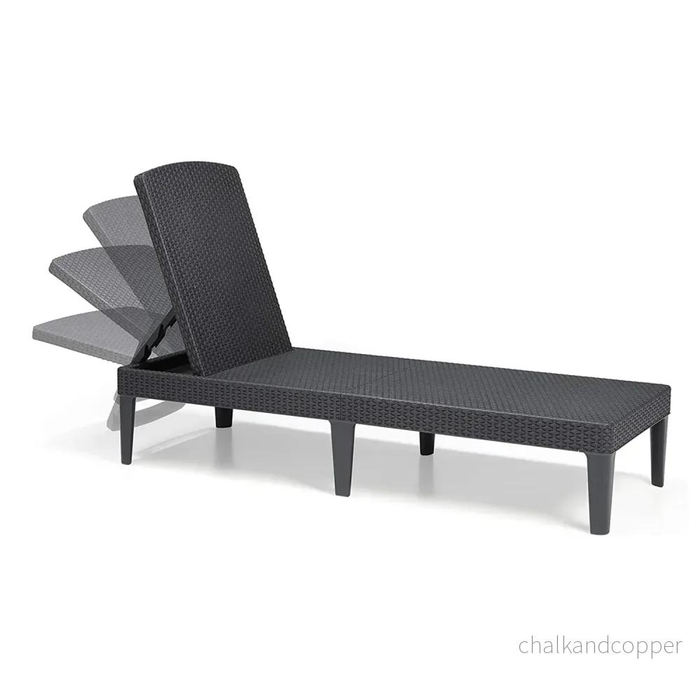 Jaipur Sun Lounger Justerbar Trädgårdstol - Antracit - Bild 2