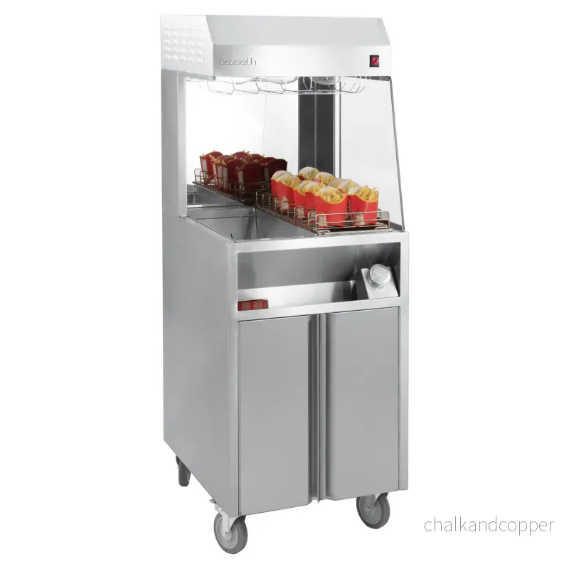 Pommes fritesvärmare och förvaringsstation – infraröda lampor – med underbord – 60 cm Pommes fritesvärmare och förvaringsstation – infraröda lampor – med underbord – 60 cm