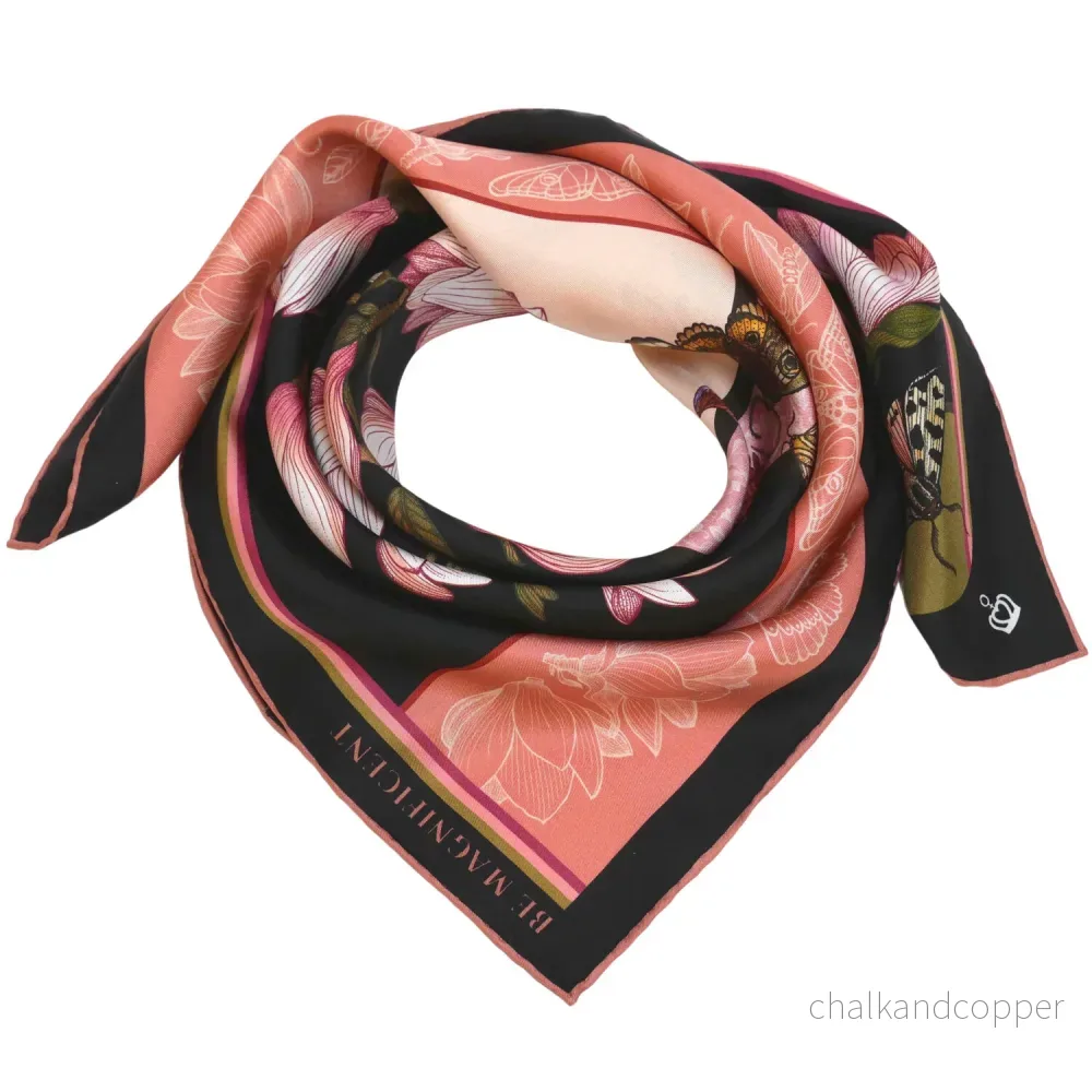 Silk Scarf Sweetly Small Magnolia Morning & Midnight Kueen - Bild 2