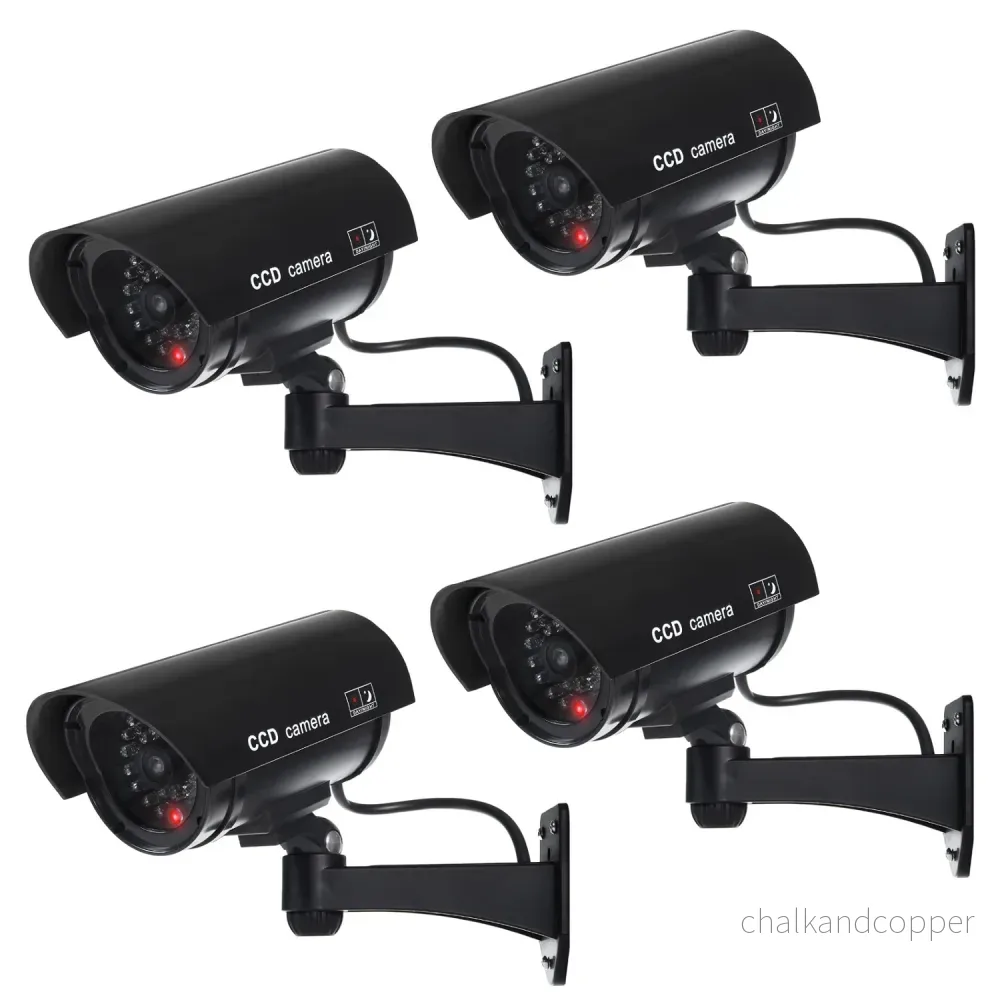 Dummy-kamera med blinkande LED IR1100 B IR utomhus, svart, 4 st