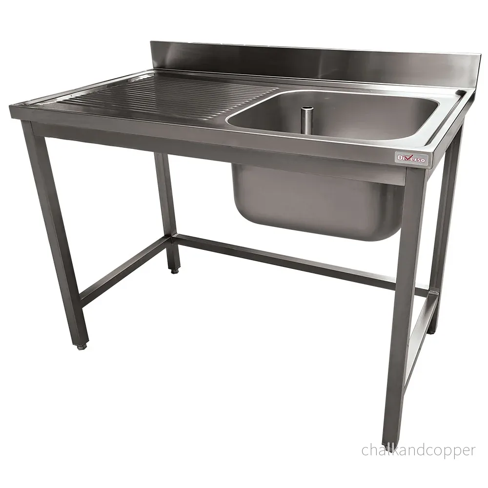 Rostfri diskho ECO 1 tank och 1 vänster avloppsyta, utan nedre hylla Rostfri diskho ECO 1 tank och 1 vänster avloppsyta, utan nedre hylla