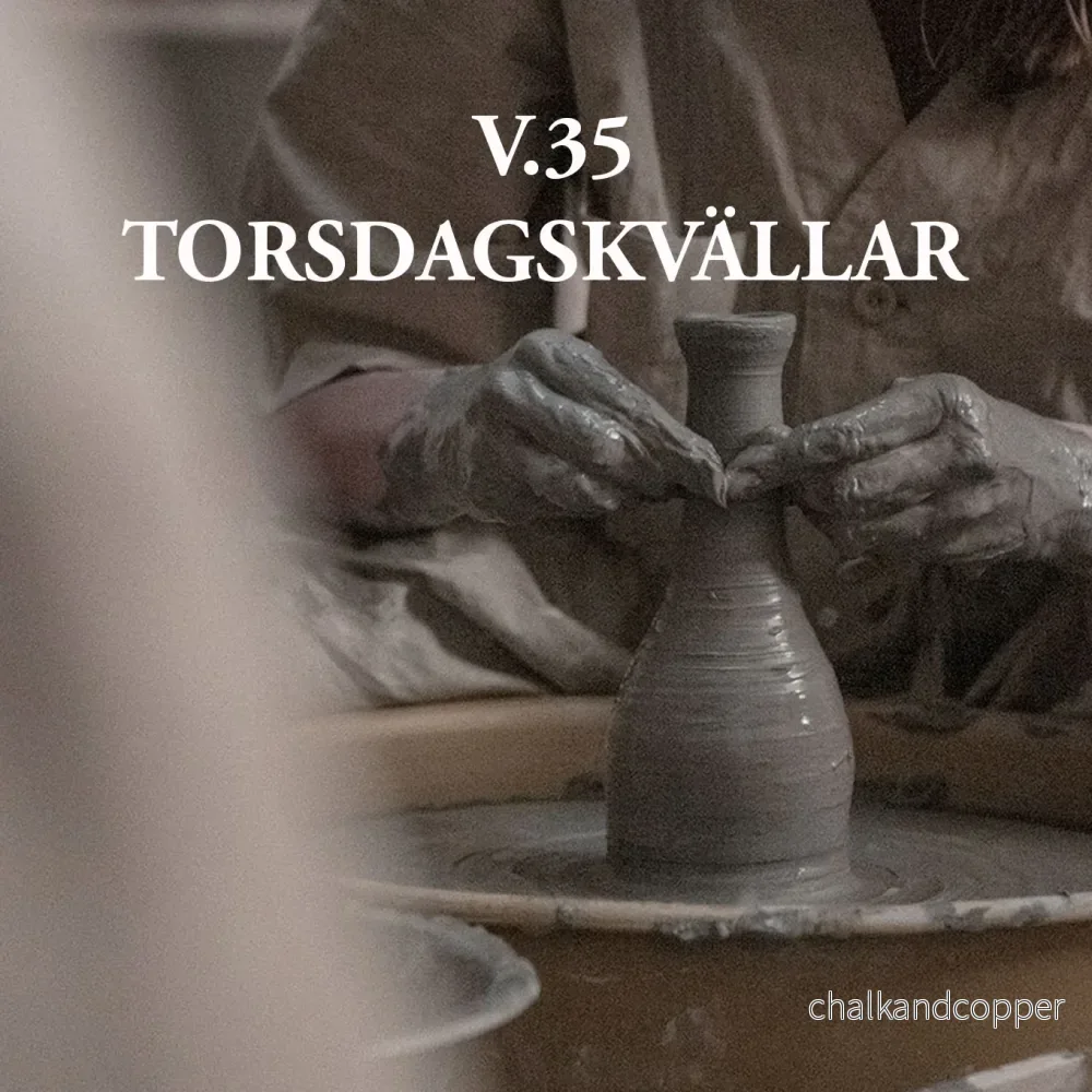 Kvällskurs i drejning – Torsdagar kl 18-21. Start v.35 -2026