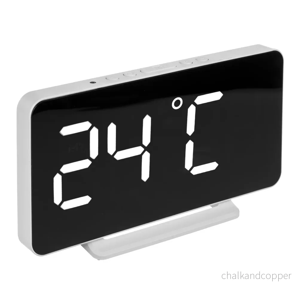 Klocka med alarm och termometerfunktion, grönblå, vit, GB383 - Bild 3