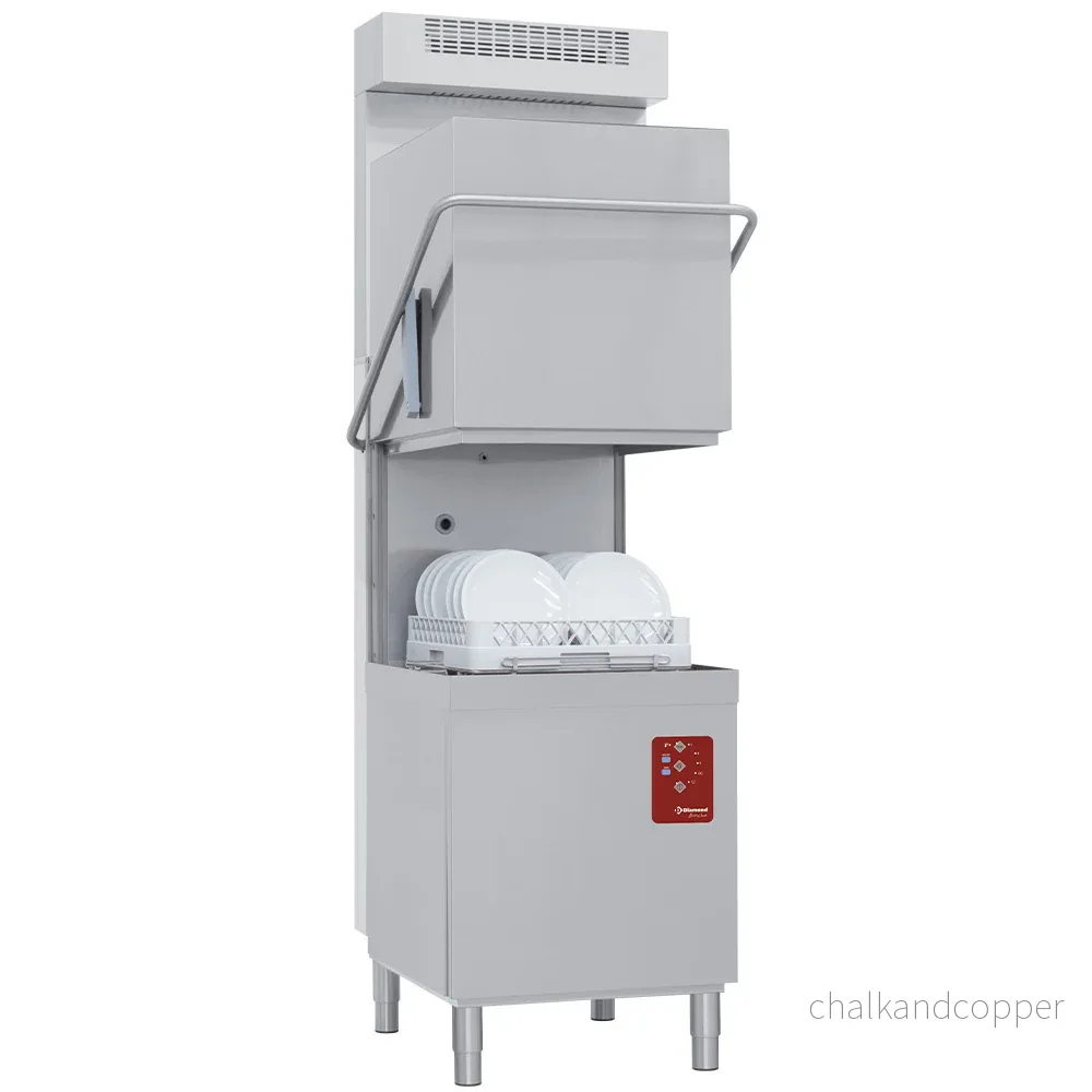 Huvdiskmaskin, korg 500×500 mm + kondensorångåtervinningsenhet Huvdiskmaskin, korg 500×500 mm + kondensorångåtervinningsenhet