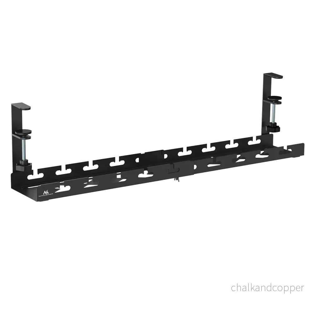 Maclean kabelhanterare under skrivbord, max. belastning 5 kg, max. 728 mm, svart, MC-103 B - Bild 2