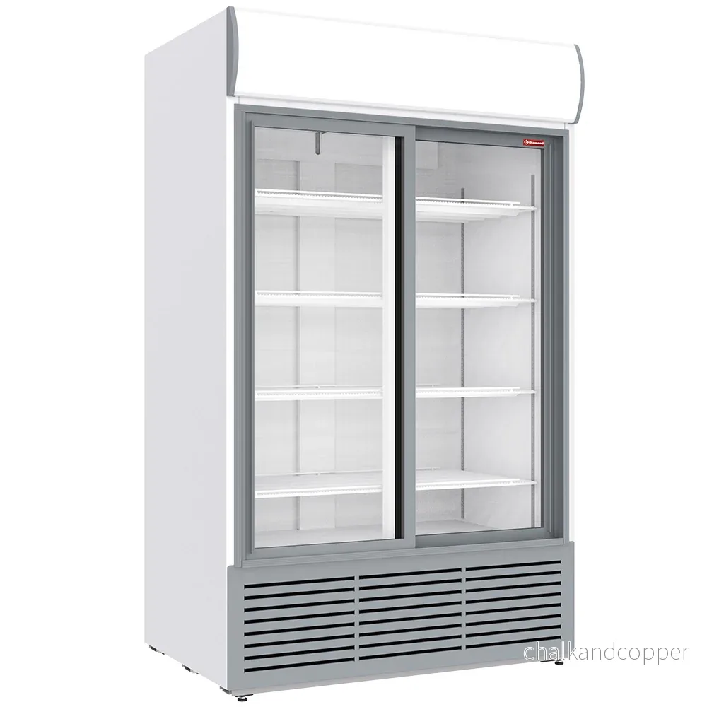 Positiv kyldisplay 1230 liter, ljuslåda, 2 skjutdörrar – VIT Positiv kyldisplay 1230 liter, ljuslåda, 2 skjutdörrar – VIT