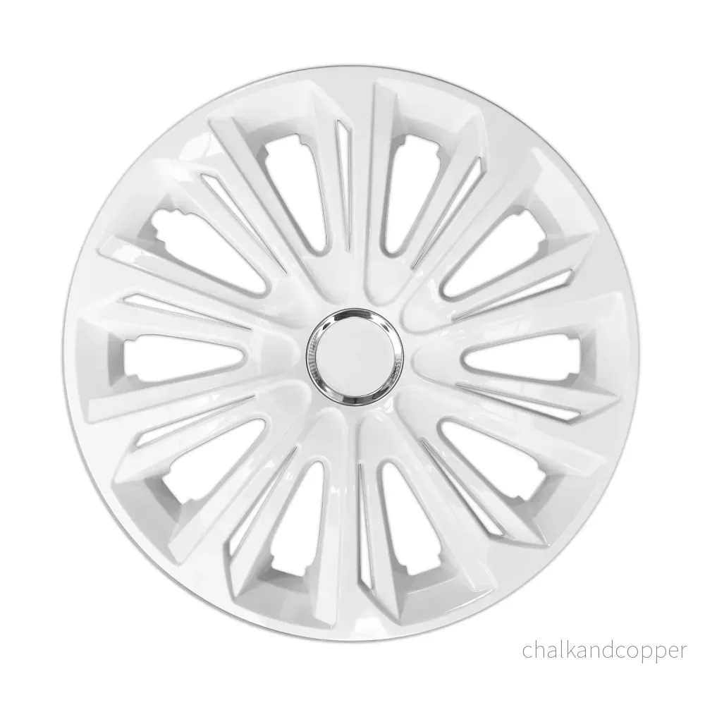 16" NRM STRONG WHITE PAINTED navkapslar 4 stycken - Vit