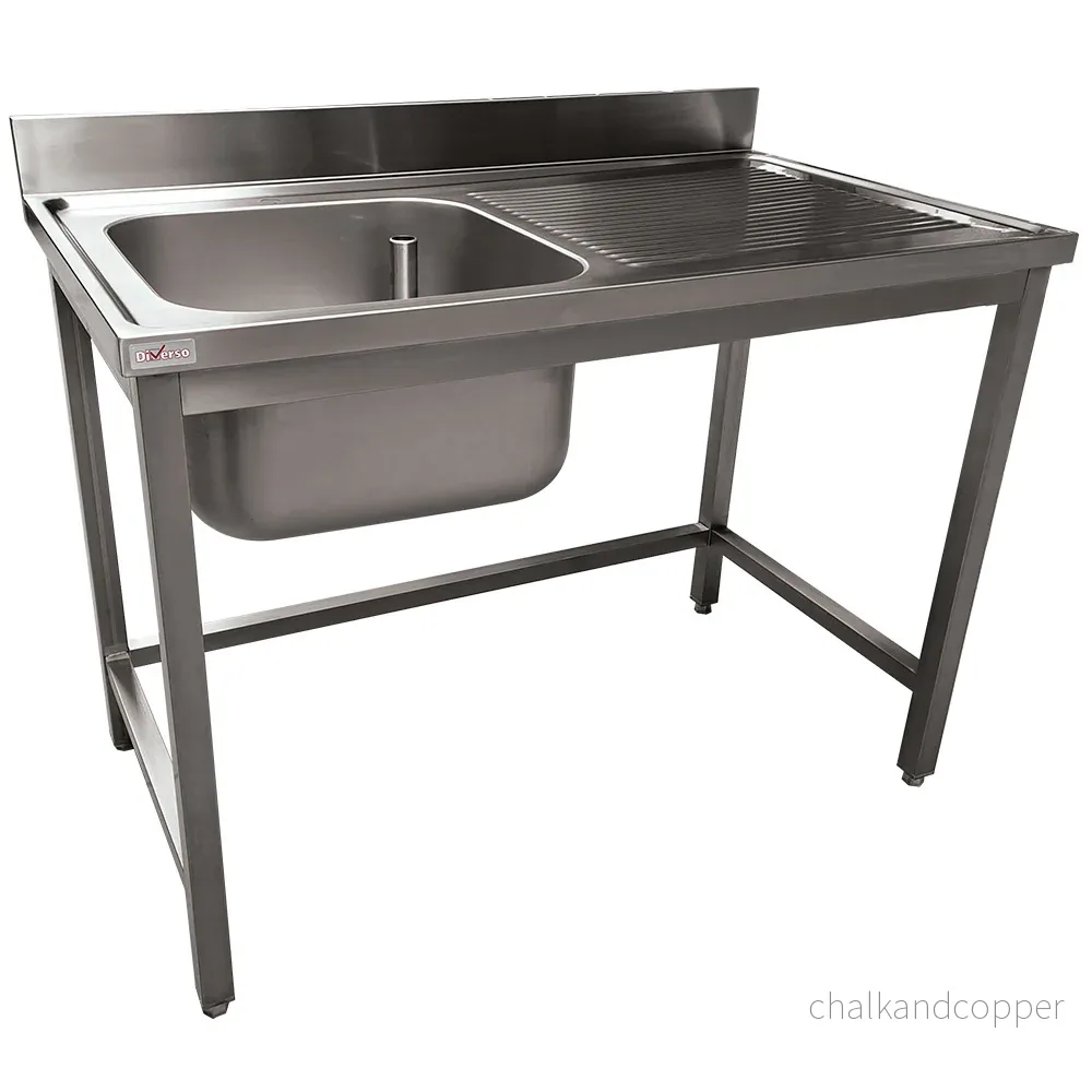 Rostfri diskho ECO 1 tank och 1 höger avloppsyta, utan nedre hylla Rostfri diskho ECO 1 tank och 1 höger avloppsyta, utan nedre hylla